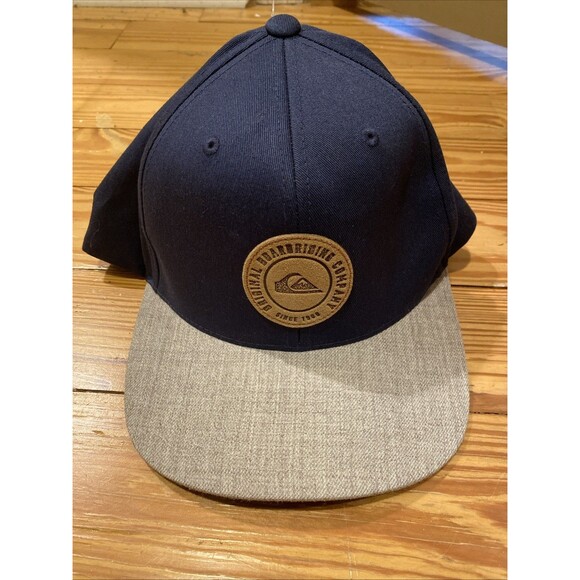 Quicksilver Snapback Cap Men Gray Blue Cotton The Original Boarding Co - Picture 1 of 4